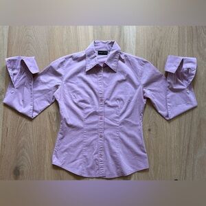 New York & Company Lavender Button-Front Shirt